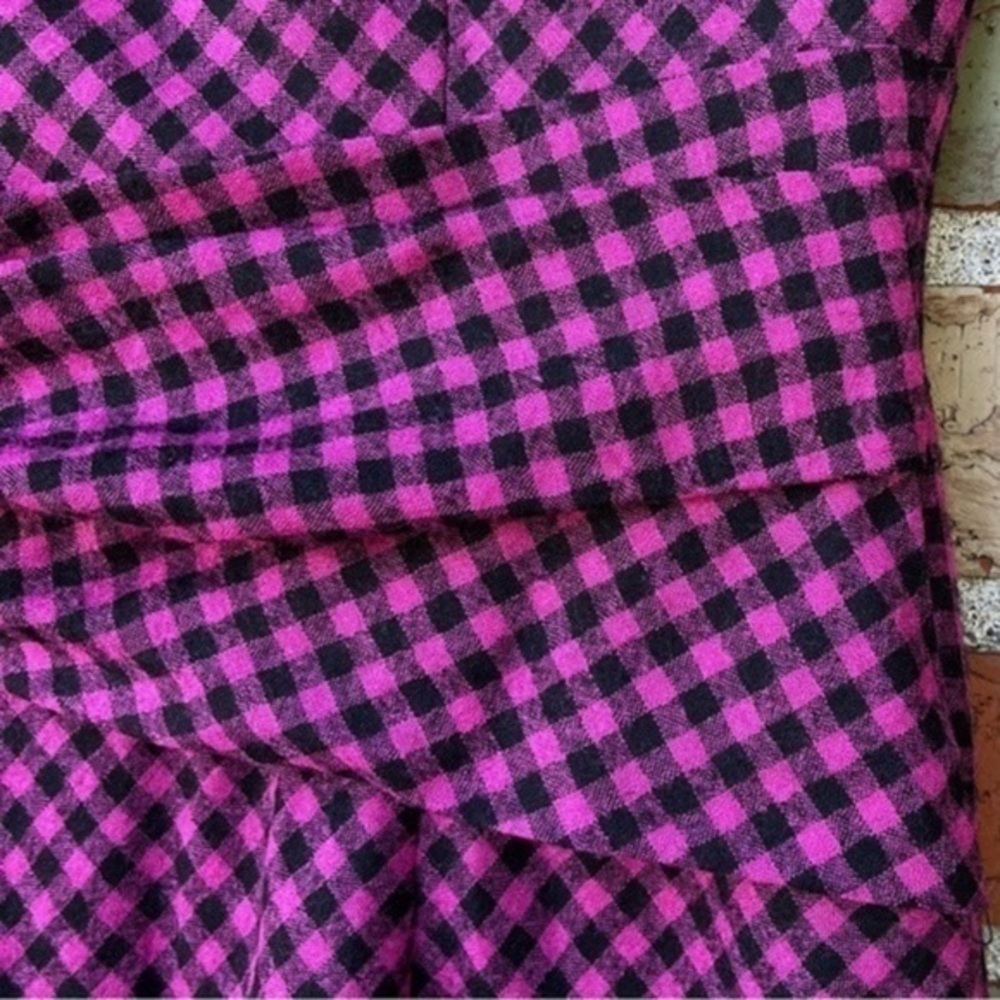 Ali Ro Strapless NWT Wool Purple Black Gingham Mini Dress 👗 - Picture 3 of 9